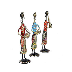 Amazon Brand – Umi Metal Musician Lady Decorative Showpiece Set of 3 Best Gift Item Home Decor Living Room Decoration Multicolour